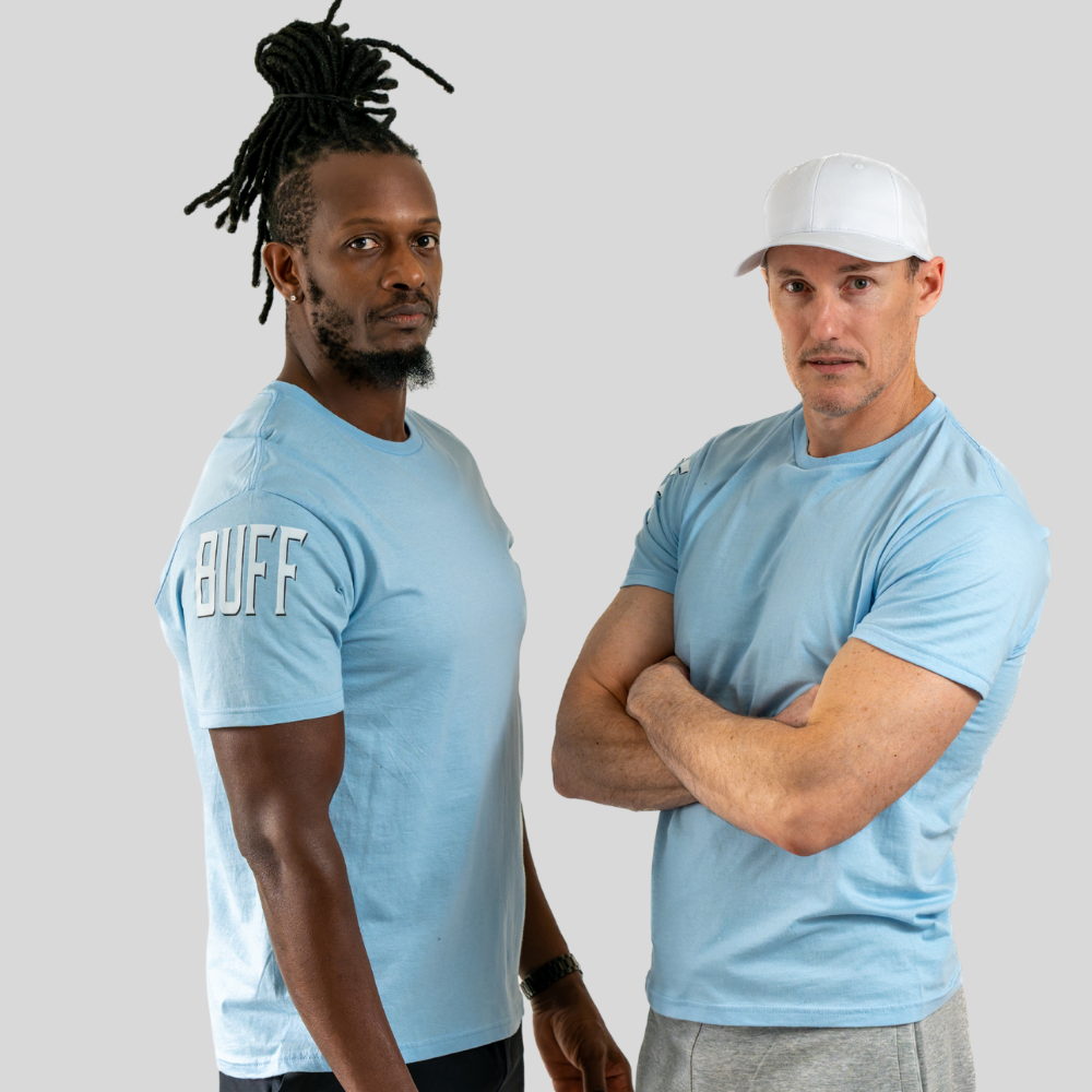 Blue sleeve print t-shirt