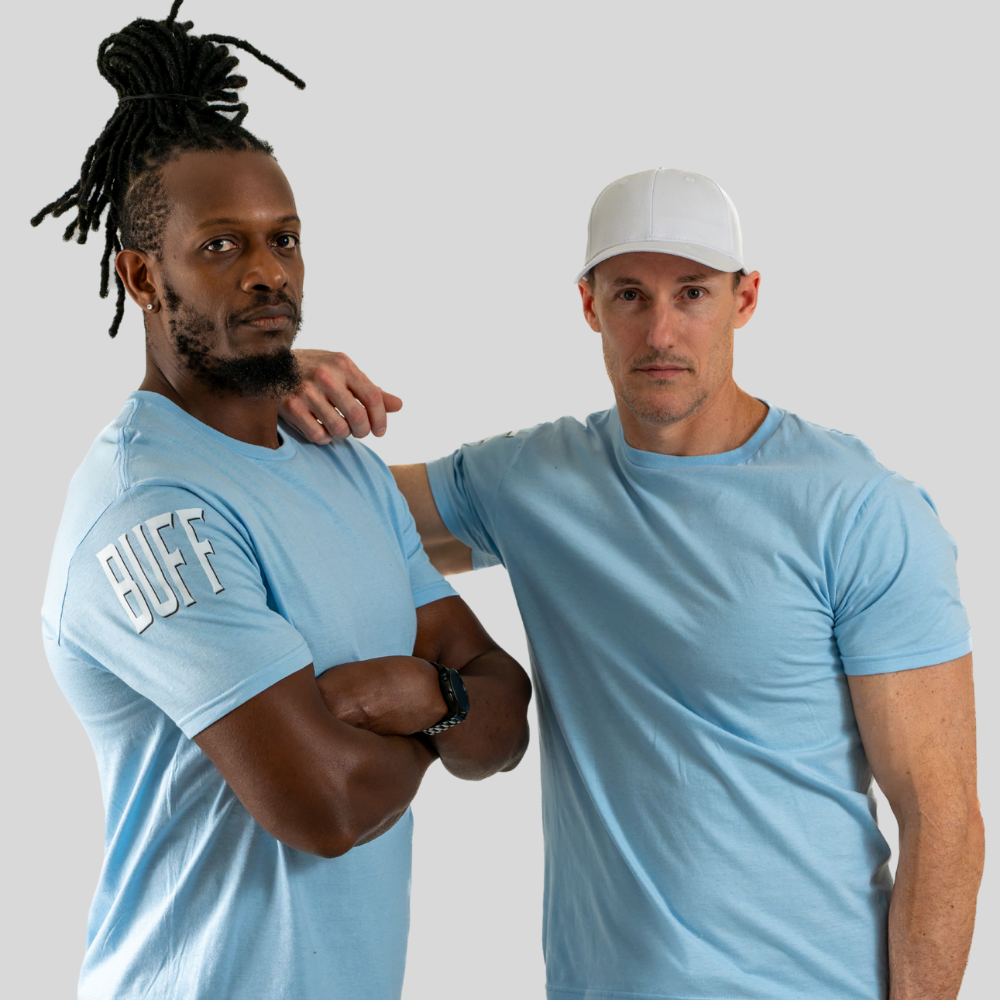 Blue sleeve print t-shirt