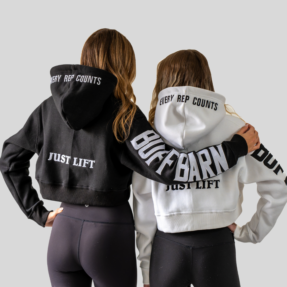 zip up crop women’s black/white