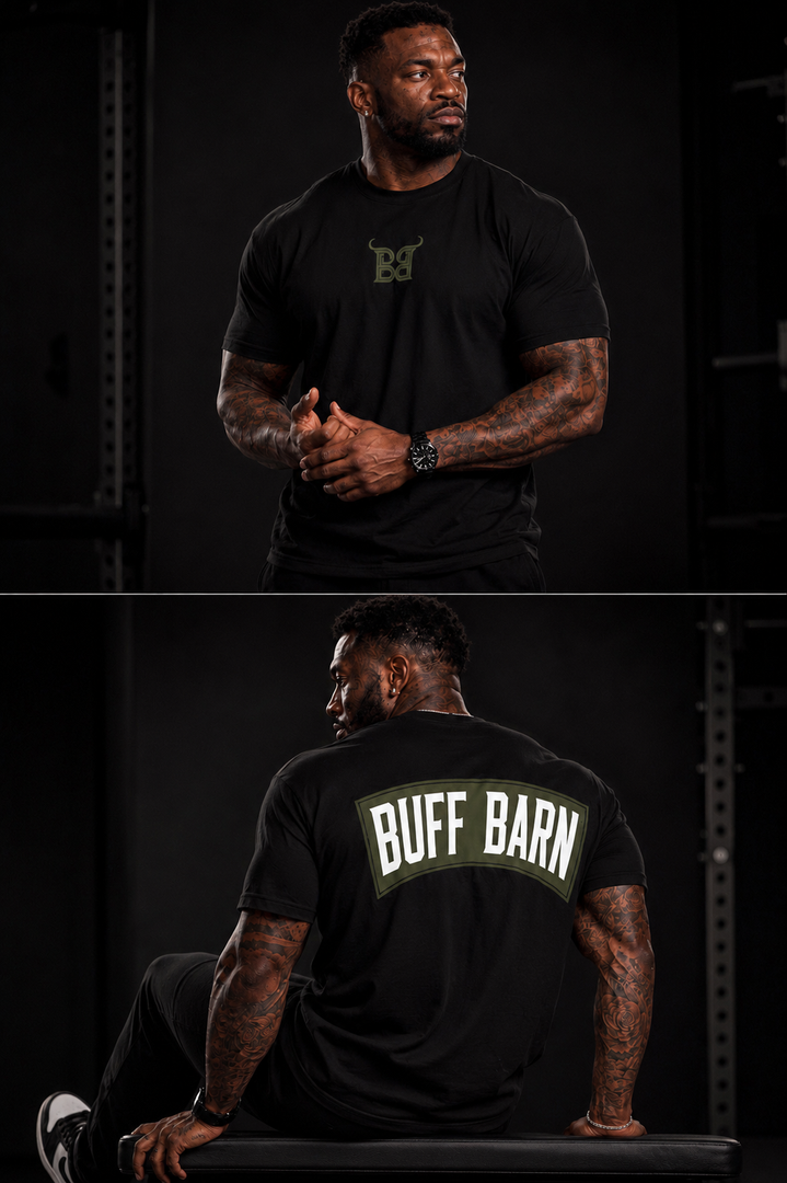 Camouflage Tee - Black with Army Green