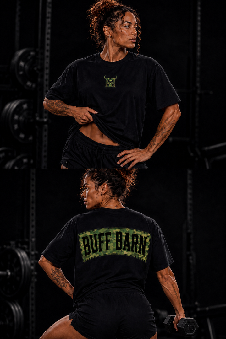 Camouflage Tee - Black with Camo Green