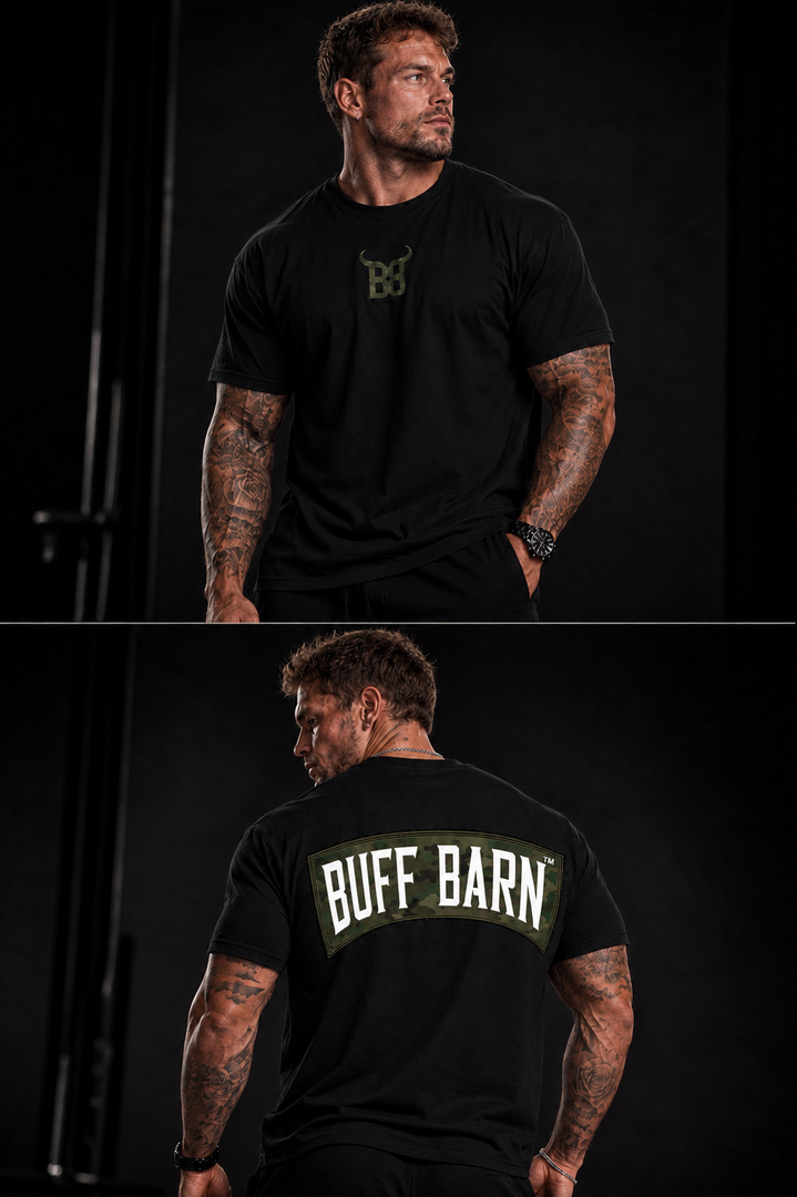 Camouflage Tee - Black with Camo Green