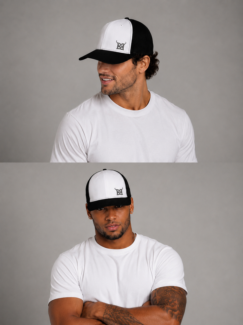 White Front / Black Brim – Small Buff Barn Patch