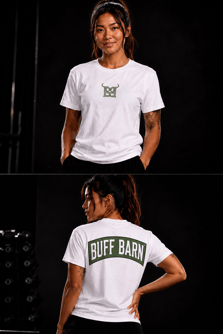 Camouflage Tee - White with Army Green