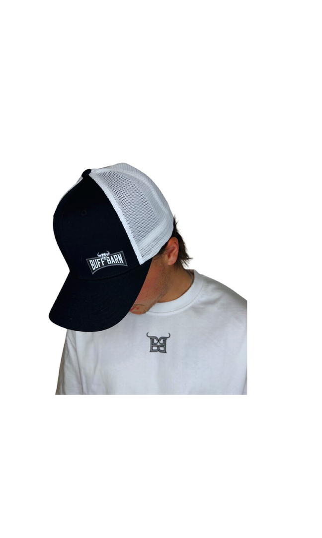 Black Front / White Mesh – Buff Barn Patch