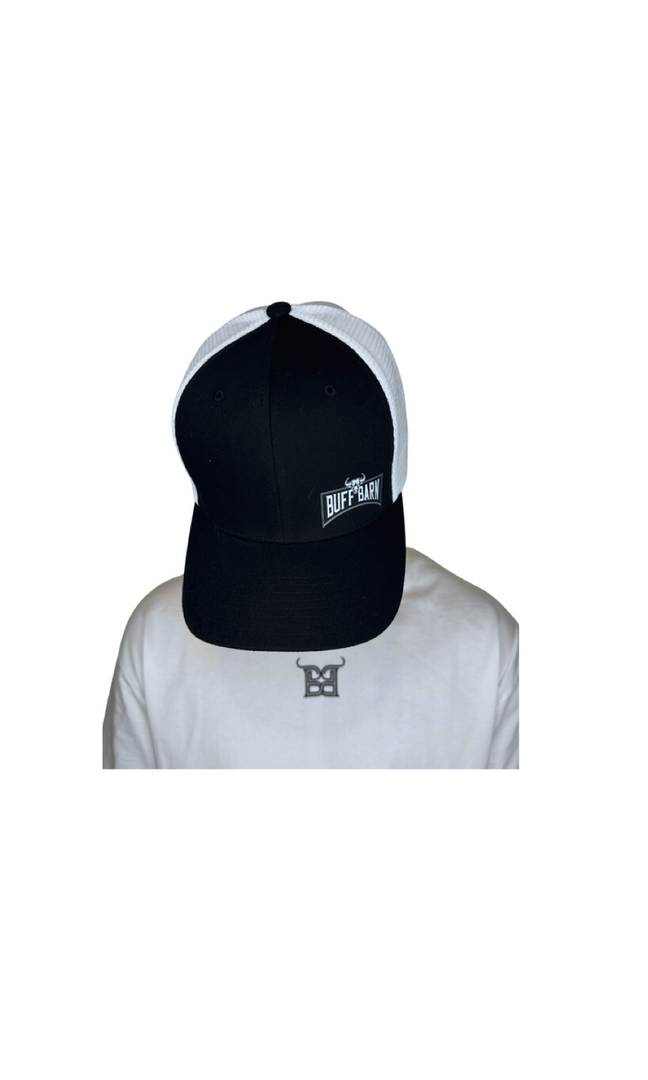 Black Front / White Mesh – Buff Barn Patch