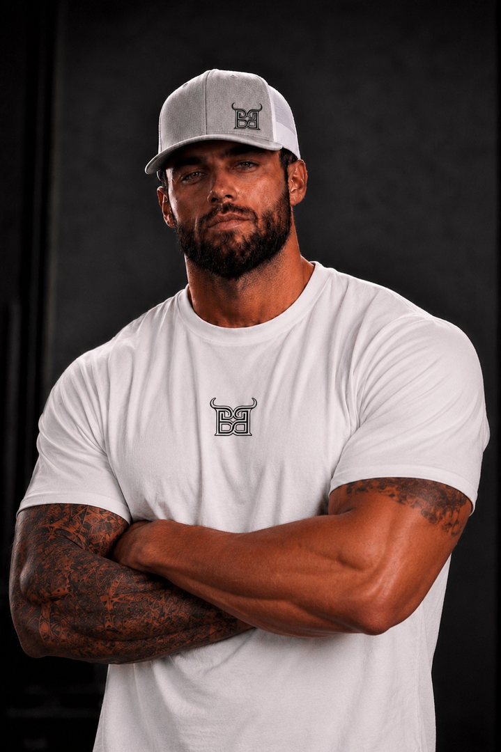 NEW GREY TRUCKER HATS / Grey with black raised silicone emblem