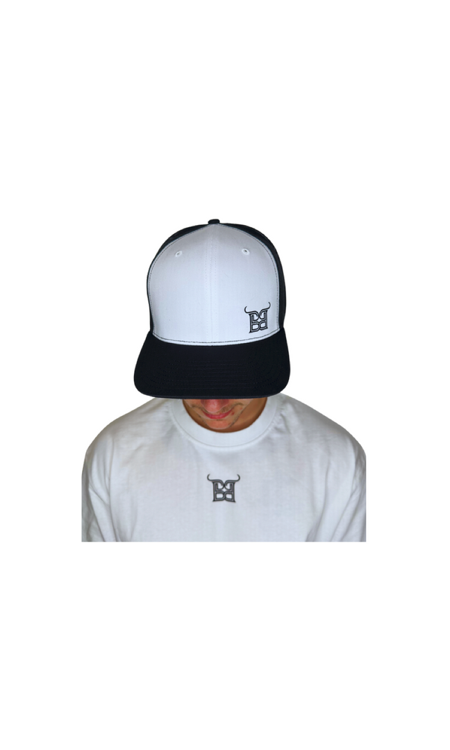 White Front / Black Brim – Side BB Logo