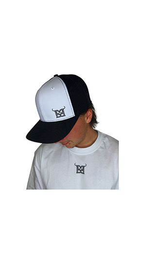 White Front / Black Brim – Side BB Logo