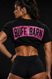 Camouflage Tee - Black with pink