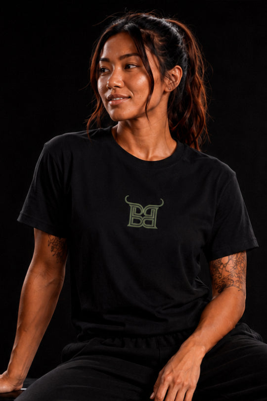 Camouflage Tee - Black with Army Green
