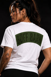 Camouflage Tee - White with Army Green