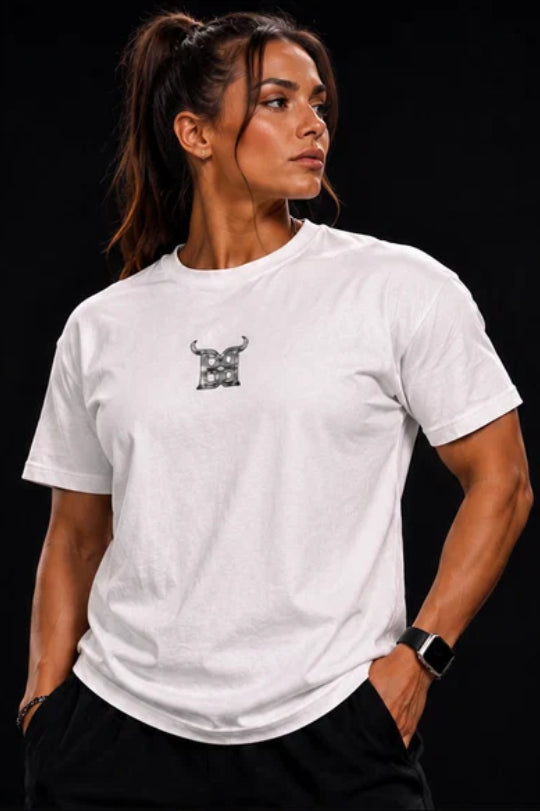 Camouflage Tee - White with Gray